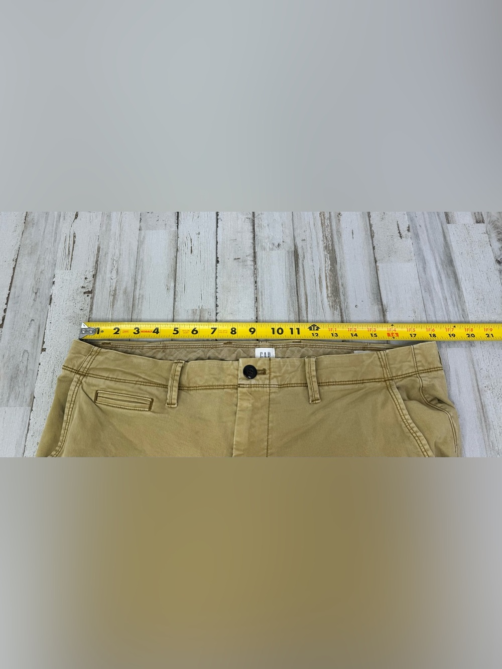 Gap Mens Slim Leg Pants Khaki Tab Size 36x33.5 Button Zip Close - Picture 6 of 11